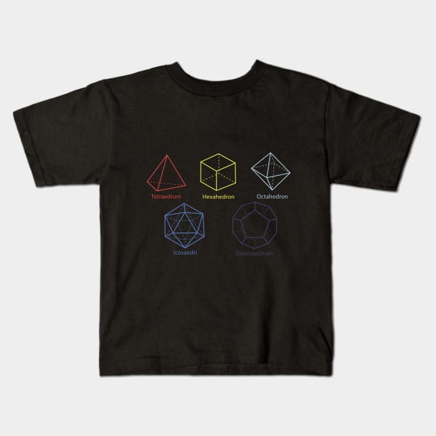 platonic solids Kids T-Shirt by TOTEM clothing